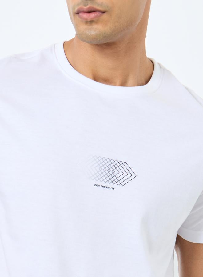 Styli Men White Graphic Print Regular Fit T-Shirt - Image 3