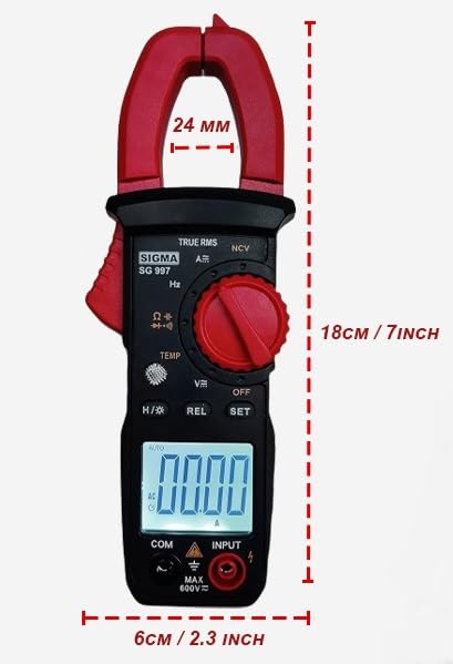 SIGMA Digital AC/DC TRMS Clamp Meter SG997 upto 600A AC/DC - Image 3