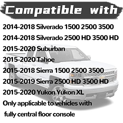 Dimeani Silverado Center Console Cover, Console Lid fit for 2014 2015 2016 2017 2018 2019 2020 Chevrolet Tahoe Chevy Suburban GMC Sierra 1500 2500 3500 2500HD 3500HD Yukon XL Armrest Cover 0227083AA - Image 3