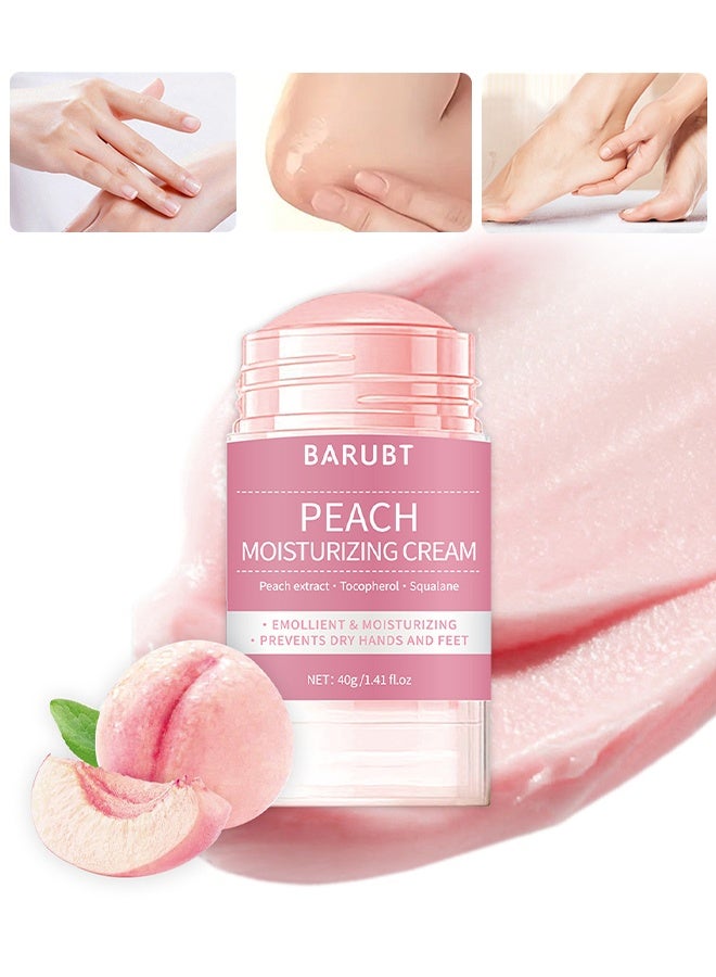باروبت كريم ترطيب الخوخ، يعالج القدمين الجافتين والمتشققين، كريم للقدمين للبشرة الجافة والتالفة، للركب والمرافق واليدين، بلسم إصلاح الكعب، مزيل مسامير الجلد، كريم مرطب، بلسم قدم باليوريا 40 جرام - Image 1