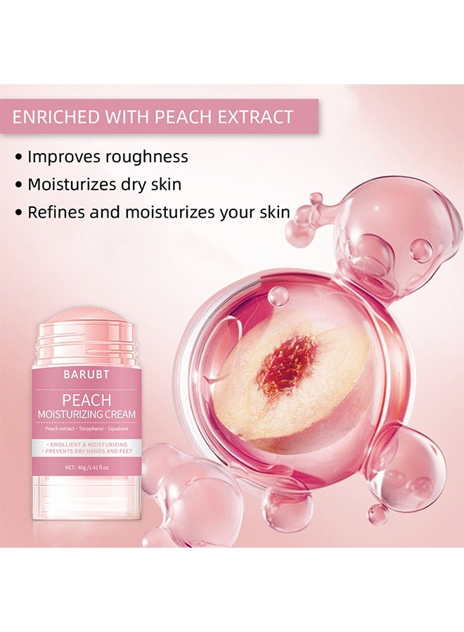باروبت كريم ترطيب الخوخ، يعالج القدمين الجافتين والمتشققين، كريم للقدمين للبشرة الجافة والتالفة، للركب والمرافق واليدين، بلسم إصلاح الكعب، مزيل مسامير الجلد، كريم مرطب، بلسم قدم باليوريا 40 جرام - Image 3