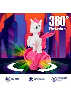 TEMSON TEMSON Musical Unicorn Toy - Walking Unicorn with Light & Music Sound Toy, Activity Play Center Toy with Bump and Go Functions for Kids (Assorted Colour)  - Image 4