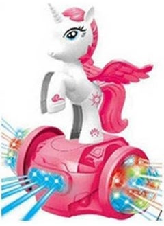 TEMSON TEMSON Musical Unicorn Toy - Walking Unicorn with Light & Music Sound Toy, Activity Play Center Toy with Bump and Go Functions for Kids (Assorted Colour)  - Image 2