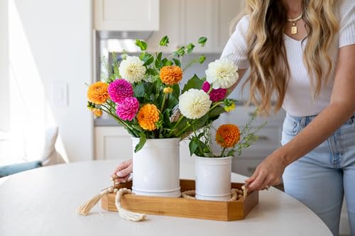 25DOL Large 7.5"+5.5" Elegant Ceramic Utensil Holder for Countertop, Cooking Utensils Organizer for Spatula, Large Utensils Crock for Kitchen Counter, Kitchen Decor, set of 2, White - Image 5