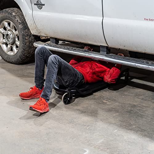 Traxion 1-100 ProGear Wide Body Low Profile Automotive Creeper W/All-Terrain 5" Casters , Black - Image 2