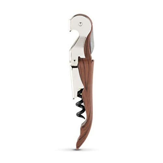 Truetap Double Hinged Waiter's Corkscrew Wine Opener, Stainless Steel Wine Bottle Opener with Built In Foil Cutter, Home Bar Tools, Bar Cart Accessories, Wedding Gifts, Set of 1, Natural - Image 4