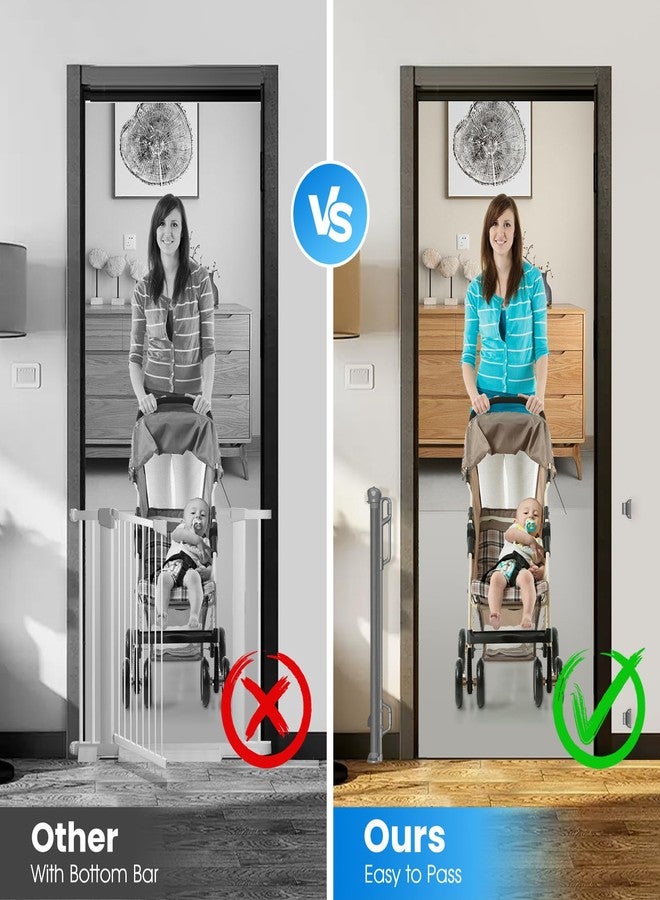 SPACEANY Retractable Safety Baby Gate or Mesh Dog Gate,Durable Portable Mesh Retractable Gate,Easy to Use for Stairs, Doorways, Hallways, Indoor, Outdoor, 33.5" Tall, Up to 45" Wide, Gray - Image 3