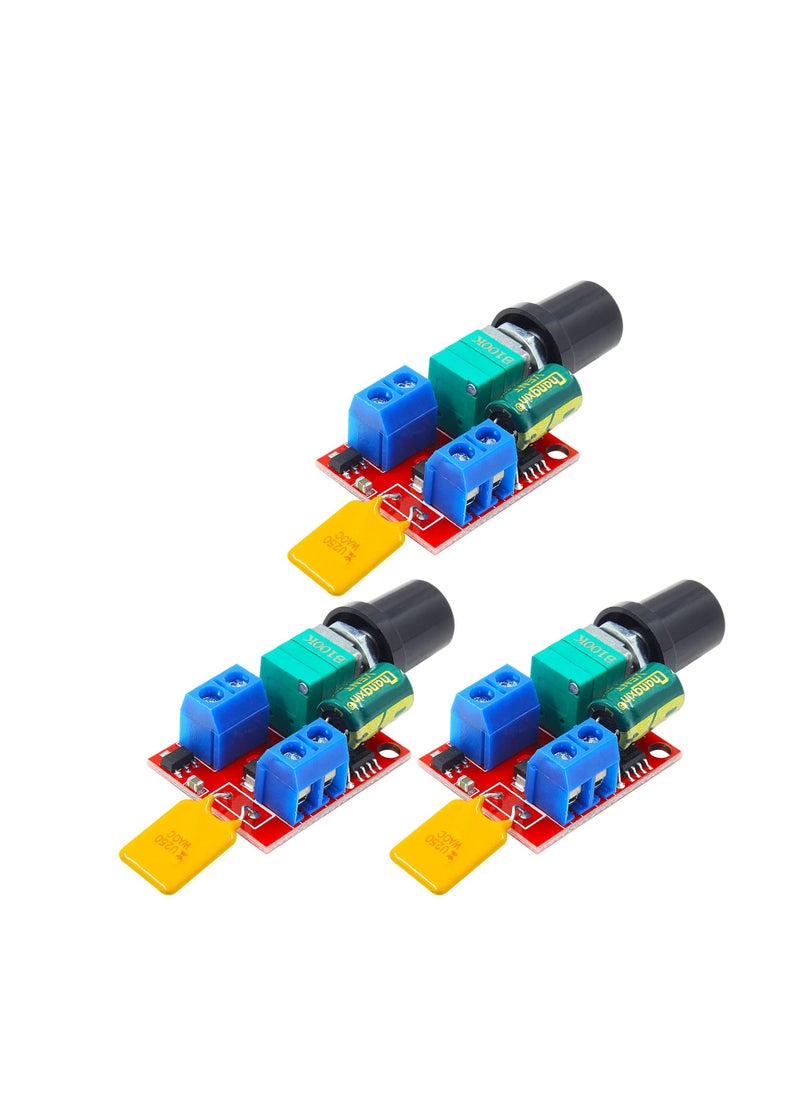 SYOSI - SYOSI 3 Pack Mini PWM DC Motor Speed Controller, DC 3V 6V 12V 24V 35V 5A Speed Control Switch Small LED Dimmer - Image 1