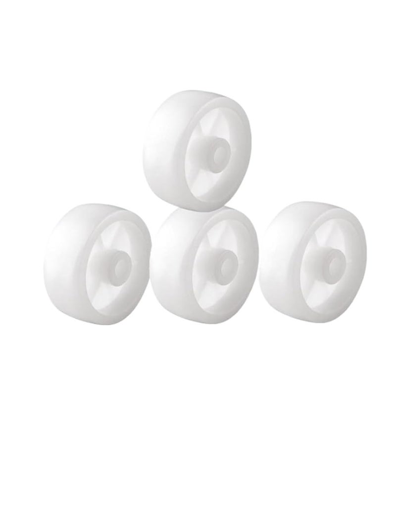 2 Inch Plastic Nylon Caster Single Wheel 50mm Diameter Smooth Light White 4 Pcs - Image 1