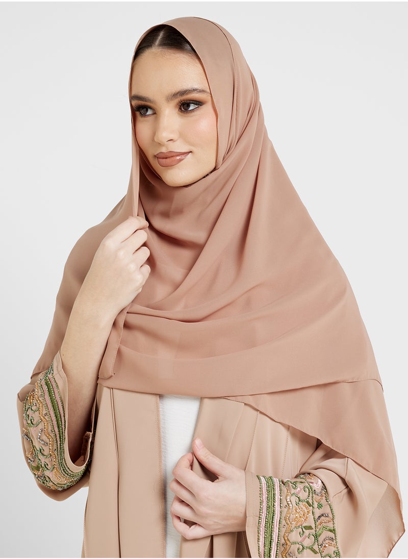 hayas closet Embroidered Flared Sleeve Abaya  - Image 4
