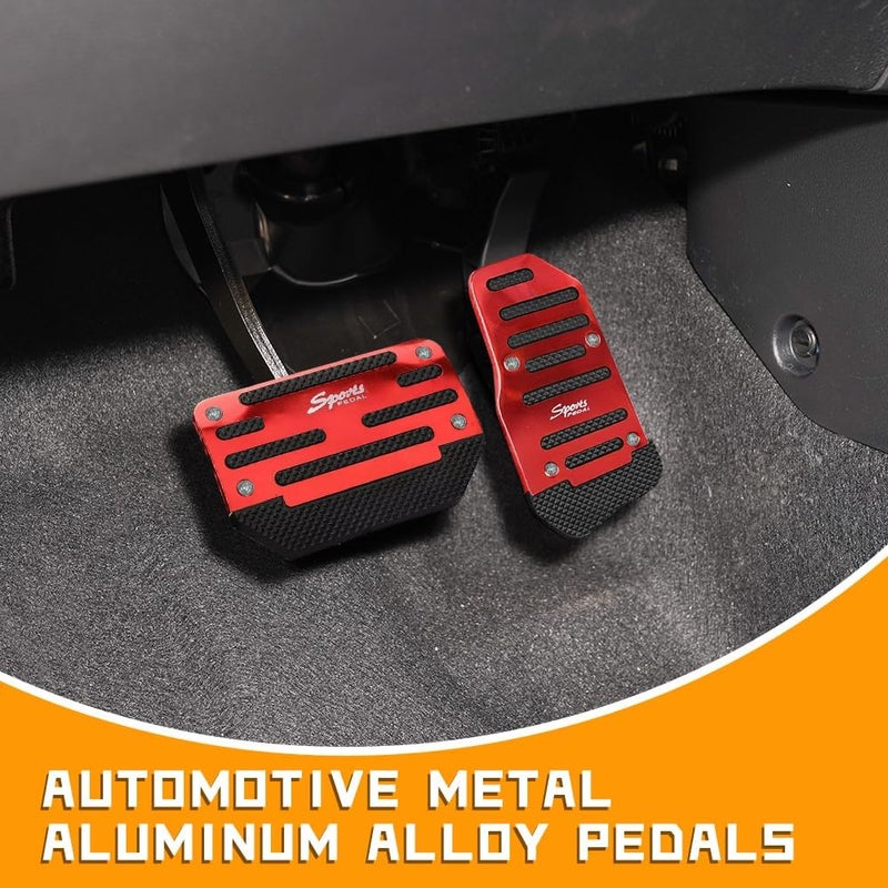 HAOBO Zufoty 2PCS Car Pedal Covers, Non- Slip Automatic Transmission Pedal Covers Replacement Kit, Premium Aluminum Alloy Non-Slip Gas and Brake Pedals Covers Universal Car Accessories Fits Most Car - Image 2
