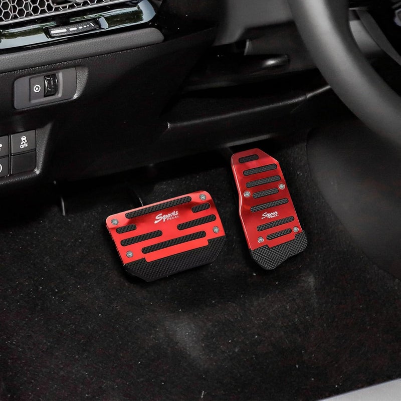 HAOBO Zufoty 2PCS Car Pedal Covers, Non- Slip Automatic Transmission Pedal Covers Replacement Kit, Premium Aluminum Alloy Non-Slip Gas and Brake Pedals Covers Universal Car Accessories Fits Most Car - Image 1