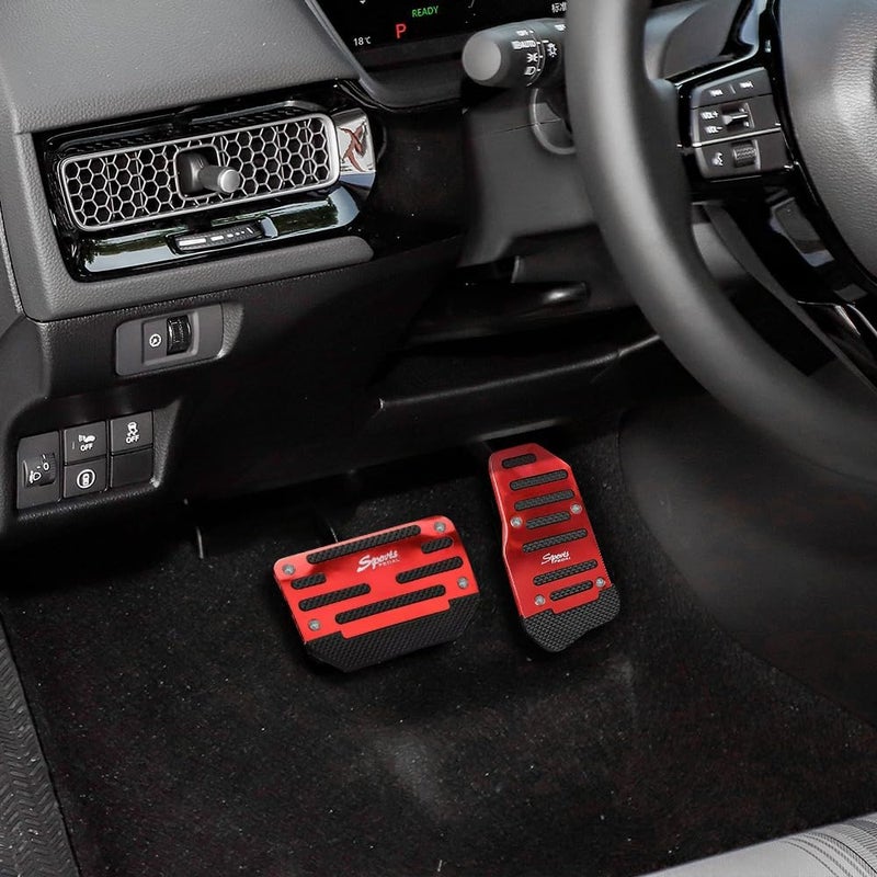 HAOBO Zufoty 2PCS Car Pedal Covers, Non- Slip Automatic Transmission Pedal Covers Replacement Kit, Premium Aluminum Alloy Non-Slip Gas and Brake Pedals Covers Universal Car Accessories Fits Most Car - Image 4