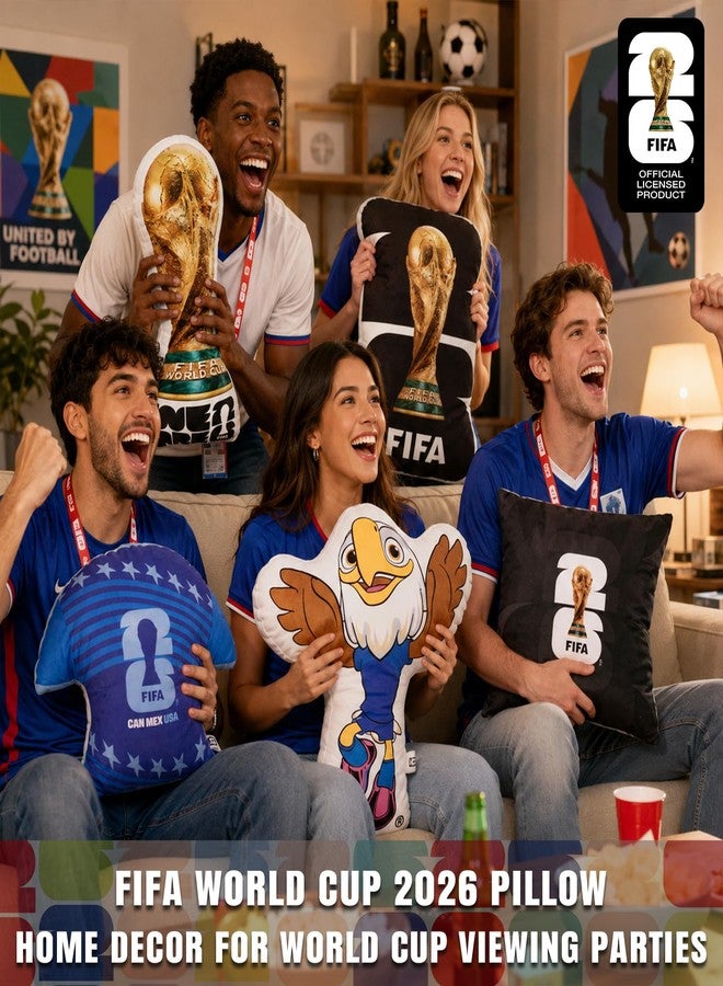 ميسوكا وسادة ميسوكا القطيفة لكأس العالم FIFA 2026، وسادة زينة FIFA - منتج رسمي لكأس العالم FIFA 2026 - وسادة قطيفة صغيرة، هدية تذكارية لكأس العالم FIFA لمحبي كرة القدم - Image 5