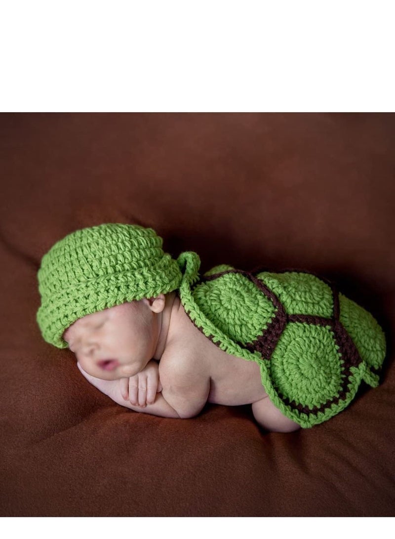 KASTWAVE Newborn Baby Photo Prop, Boy Girl Clothes Knitted Crochet Photography Prop Cute Handmade Turtle Costume Unisex Set Newborn Crochet Photoshoot Outfits Accessory for Baby Boys Girls 0-6 Months - Image 5