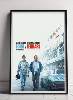 (Assembly frame) Ford v. Ferrari Movie Poster, Canvas Poster Printing, Classic Movie Wall Art for Room Decor, Unique Gift Idea