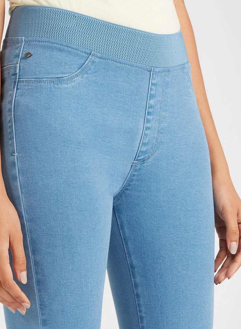 Lee Cooper Lee Cooper Solid Denim Jeggings with Elasticated Waistband