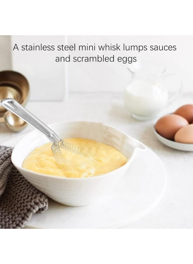سونسر 2 عبوة من الفولاذ المقاوم للصدأ مصغرة الخفق سلك لفائف الربيع مضرب البيض ، مضرب البيض الصغير المحمول ، شارب يدوي يدوي لخلط الحليب بصلصة القهوة - Image 4