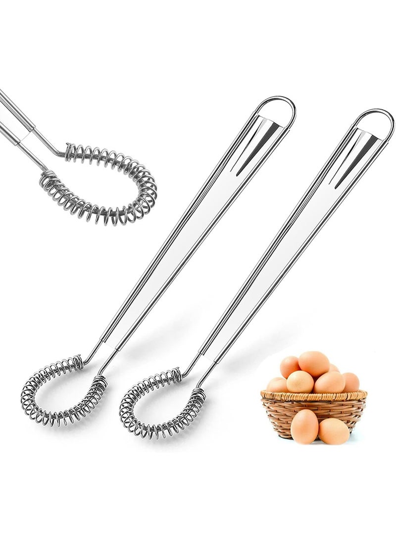 سونسر 2 عبوة من الفولاذ المقاوم للصدأ مصغرة الخفق سلك لفائف الربيع مضرب البيض ، مضرب البيض الصغير المحمول ، شارب يدوي يدوي لخلط الحليب بصلصة القهوة - Image 1