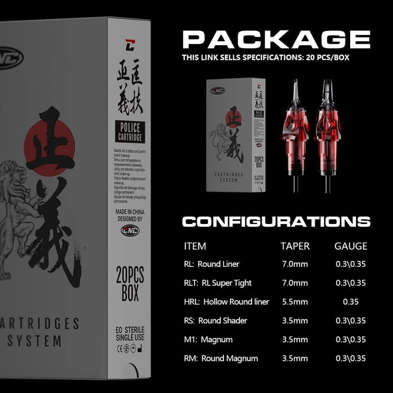 CNC 3RL Tattoo Needles Cartridge 20Pcs #10 Bugpin Disposable Needles Round Liner with Membrane EN04-20-1003RL - Image 5