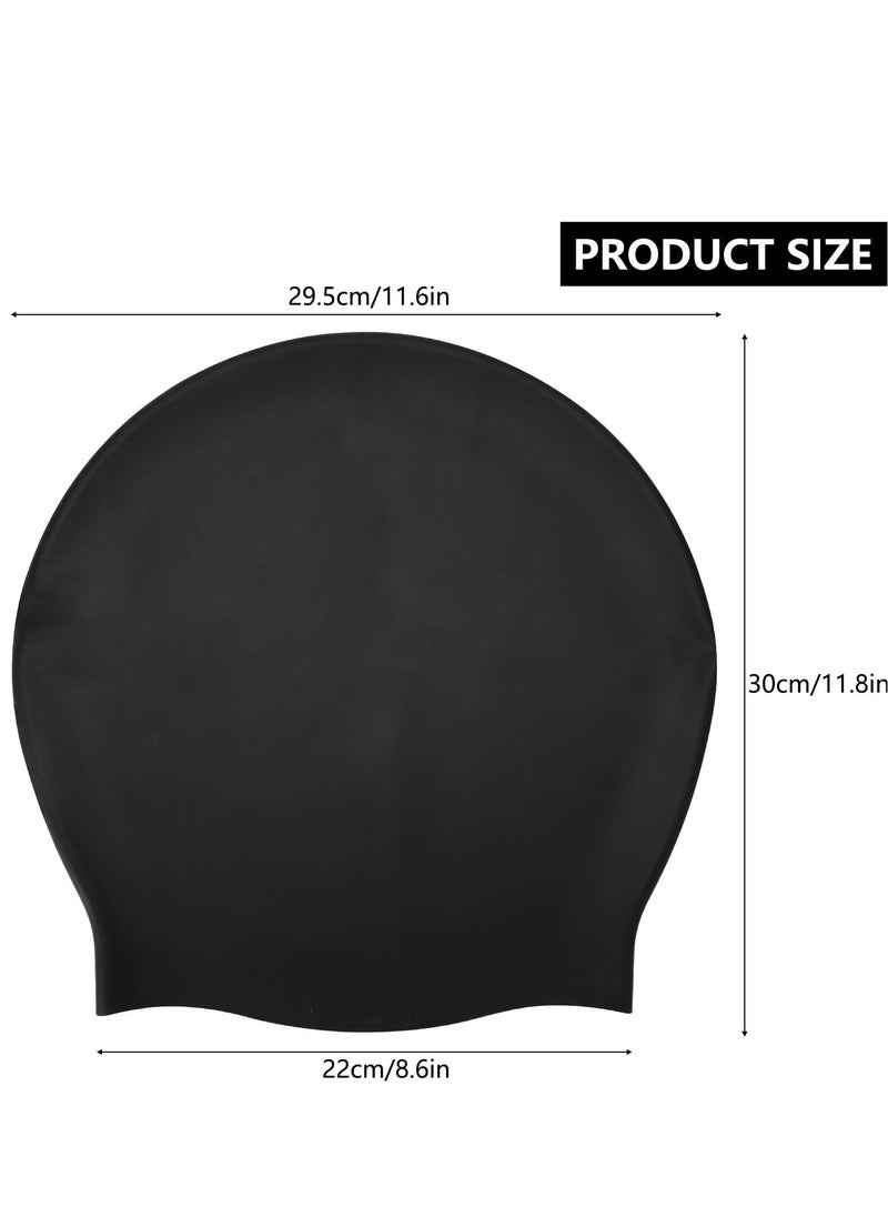 spa luxetique Oversized Swimming Cap - English Long Bag (125g), Adult Black Women's Swimming Cap for Braids and Fear Long Braids  - Image 2