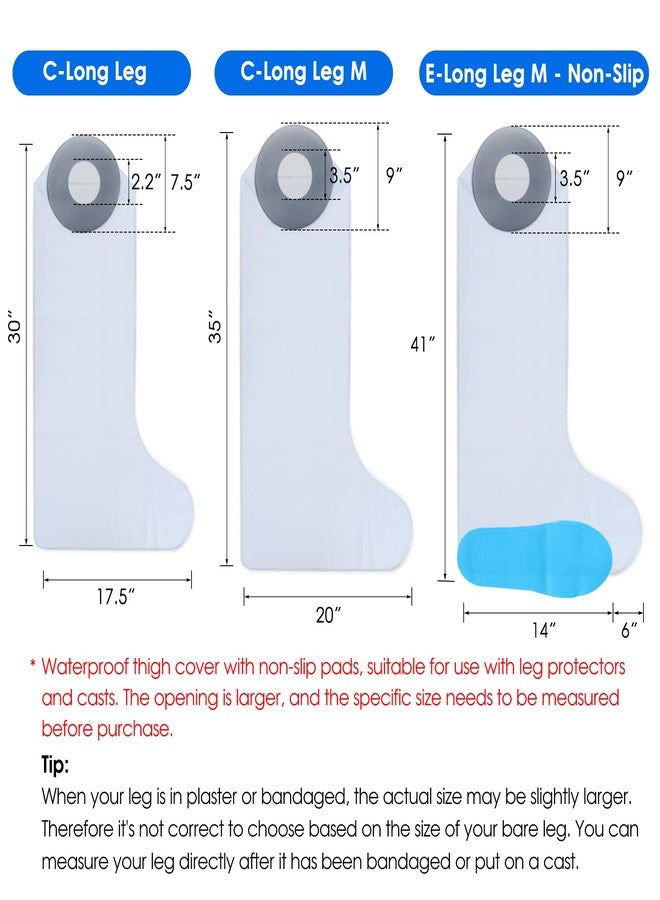 COMFYTHERA Waterproof Cast Cover for Shower Ankle Wound Protector Bath Adult Watertight Cast Bag Showering for Surgery Foot, Ankle, Burns Reusable (C-Long Leg M) - Image 2