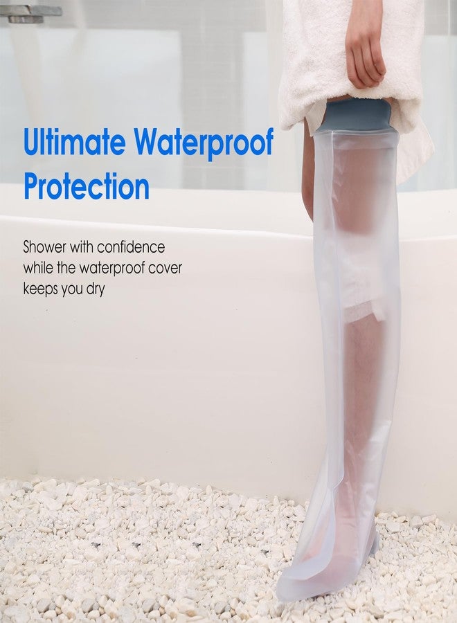 COMFYTHERA Waterproof Cast Cover for Shower Ankle Wound Protector Bath Adult Watertight Cast Bag Showering for Surgery Foot, Ankle, Burns Reusable (C-Long Leg M) - Image 3