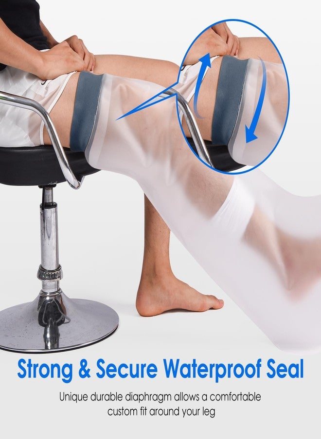COMFYTHERA Waterproof Cast Cover for Shower Ankle Wound Protector Bath Adult Watertight Cast Bag Showering for Surgery Foot, Ankle, Burns Reusable (C-Long Leg M) - Image 4
