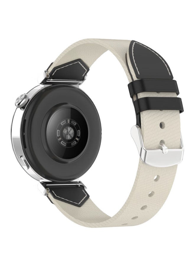 Kmaxai Compatible With Xiaomi Watch S4 41mm Nylon Leather Composite Strap, Xiaomi Watch S4 Braided Watchband, Classic Elegant Women's Watch Chain, Starlight Black - Image 3