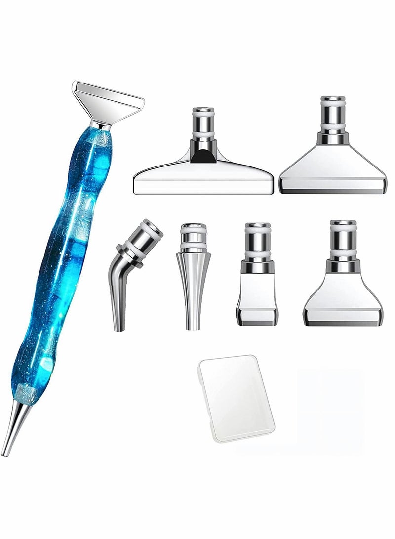 XiuWoo Point Drill Pen, Nail Tool Diamond Painting Tool, Spiral for DIY Craft, 14 Pcs (Blue) - Image 1
