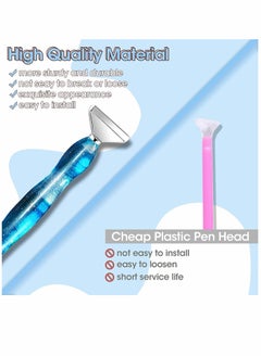 XiuWoo Point Drill Pen, Nail Tool Diamond Painting Tool, Spiral for DIY Craft, 14 Pcs (Blue)  - Image 3