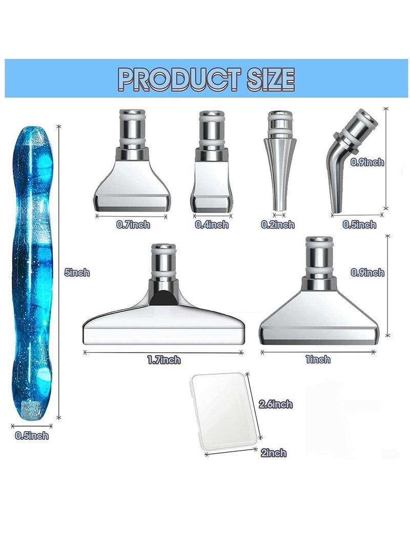 XiuWoo Point Drill Pen, Nail Tool Diamond Painting Tool, Spiral for DIY Craft, 14 Pcs (Blue) - Image 2