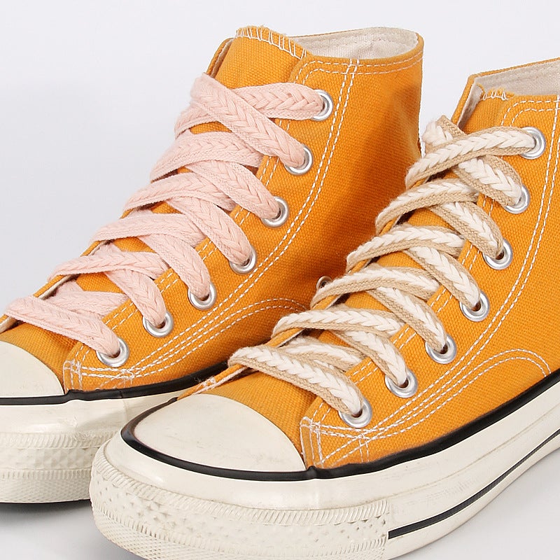 All-Match Wheat-Ear Shoelaces Widened Flat Woven Multi-Color Shoelace Rope Sneaker Small White Shoes Men And Women Casual All-Match - Image 3