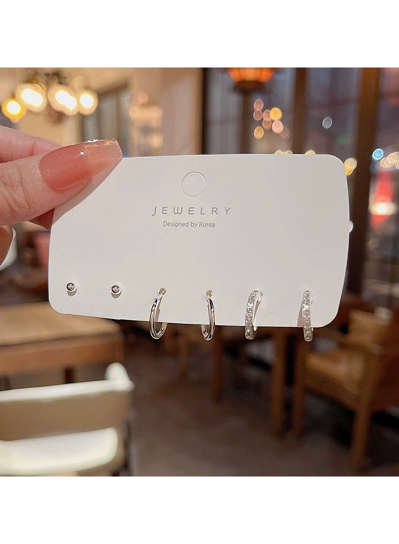 Goolsky S925 Silver Needle Stud Earrings Set – Minimalist Hypoallergenic Ear Care Pack, Dainty Hoops & Chic Studs for Women - Image 1