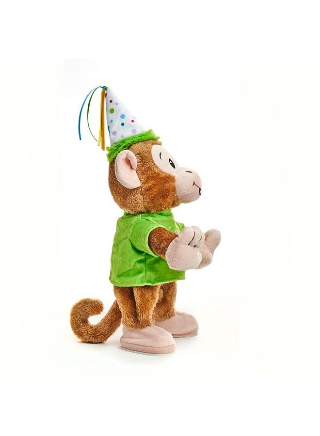 Cuddle Barn Birthday Bash Brett ; Animated Stuffed Animal Monkey Plush Toy Dances To Celebration 13" - Image 5