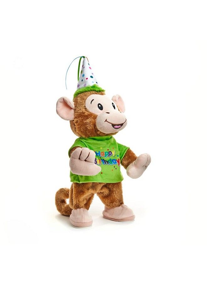 Cuddle Barn Birthday Bash Brett ; Animated Stuffed Animal Monkey Plush Toy Dances To Celebration 13" - Image 3