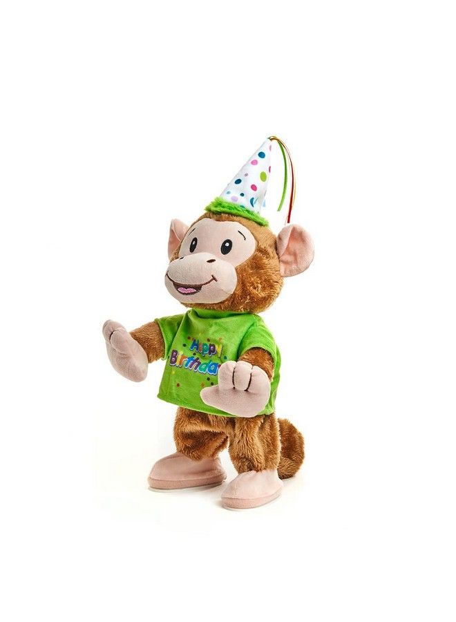 Cuddle Barn Birthday Bash Brett ; Animated Stuffed Animal Monkey Plush Toy Dances To Celebration 13" - Image 4