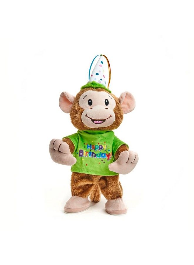 Cuddle Barn Birthday Bash Brett ; Animated Stuffed Animal Monkey Plush Toy Dances To Celebration 13" - Image 2