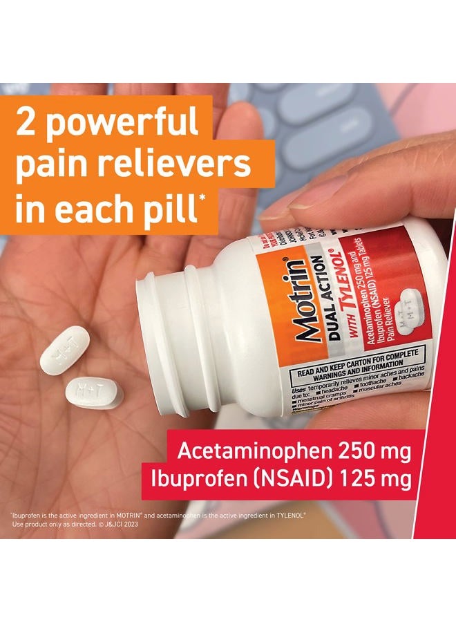 Motrin Dual Action with Tylenol, Ibuprofen & Acetaminophen Fast-Acting Dual Action Pain Reliever for Minor Aches & Pains, Ibuprofen (NSAID) 125 mg & Acetaminophen 250 mg, 120 ct - Image 5