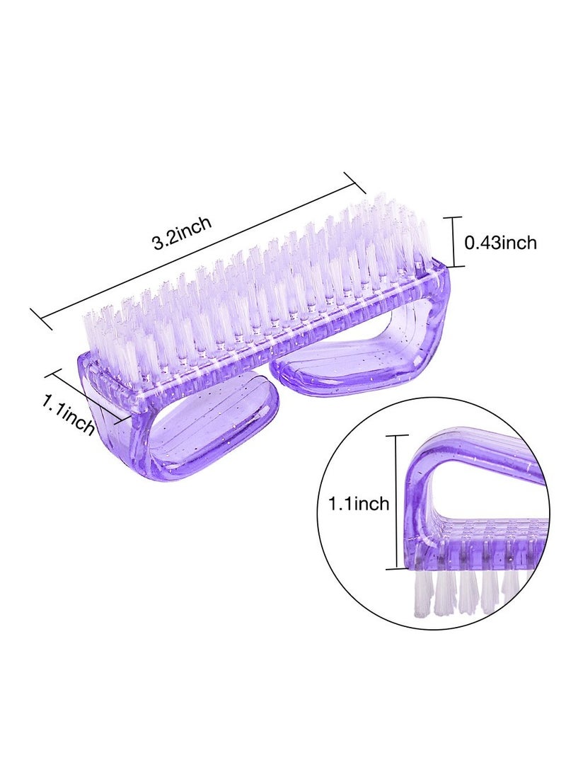 Red Blossom Handle Grip Nail Brush, Fingernail Scrub Cleaning Brushes for Toes and Nails Cleaner, Pedicure Brushes for Men and Women 4 Pack  - Image 4