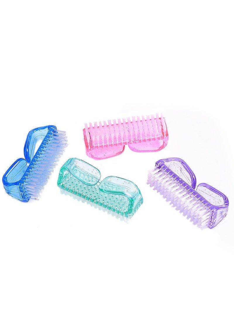 Red Blossom Handle Grip Nail Brush, Fingernail Scrub Cleaning Brushes for Toes and Nails Cleaner, Pedicure Brushes for Men and Women 4 Pack  - Image 3