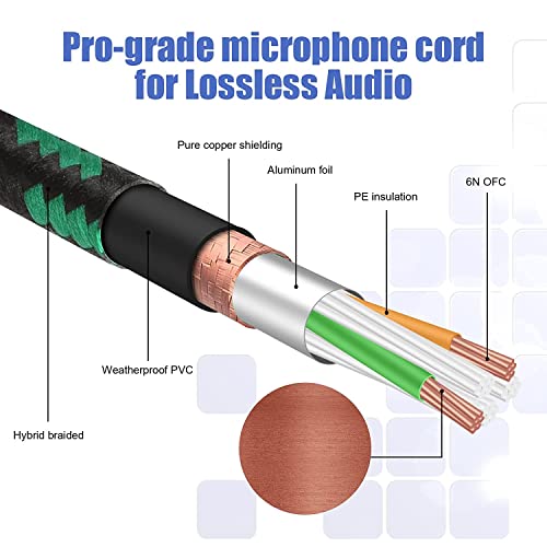Augioth XLR Male to 1/4 Cable 10ft 2Pack Balance 6.35mm TRS Plug to 3-pin Cannon Mic Cable - Image 3