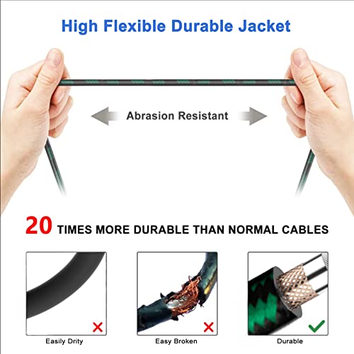 Augioth XLR Male to 1/4 Cable 10ft 2Pack Balance 6.35mm TRS Plug to 3-pin Cannon Mic Cable - Image 4