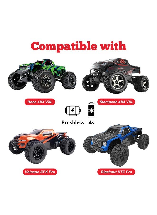 Hobbypark Pre-Glued 2.8" 12Mm Hex 1/10 Scale Rc Truck Tires And Wheels For Brushless Traxxas Rustler 4X4 Vxl Stampede 4X4 2Wd Redcat Volcano Epx Pro S30 Blackout Xte Pro(4-Pack) - Image 3