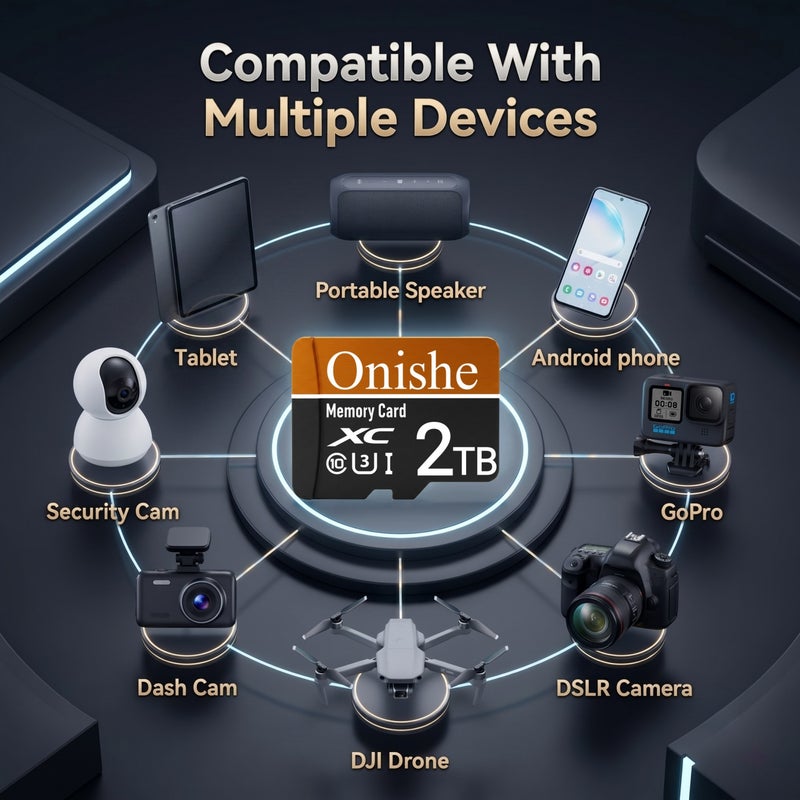 Onishe 2TB Flash Memory Card Card Class 10 Micro SD U3 4K Expansion TF Card High Speed for Camera/Gopro/Phone/Car Dashcam/Monitor/Drone/Computer/Tablet/PC - Image 5