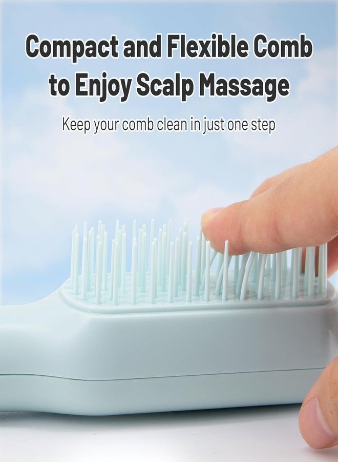 QUEBERS Self Cleaning Hair Brush - One-Pull Clean Massage Comb, Easy Clean Hair Brush | Soft Hair Combs Hairbrushes for Long Short Wavy Straight Hair | Hair Styling Tools For All Hair Types (medium, 2, count) - Image 3