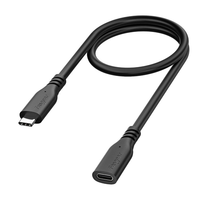 Fasgear USB C Extension Cable - 1 Pack 1.6ft 10Gbps USB C 3.1 Type C Male to Female Extender Cord 4K Video Output Compatible for Thunderbolt 3 |Mac-Book Pro |USB-C Hub (0.5m) - Image 1