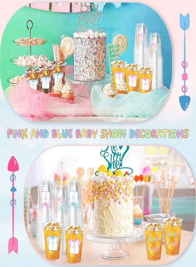 WNINK 50 Pcs Gender Reveal Party Plastic Cups, 12oz Boy or Girl Clear Cup Pink and Blue Gender Reveal Party Cups Supplies for Baby Shower Party Team Boy or Team Girl Decorations - Image 3