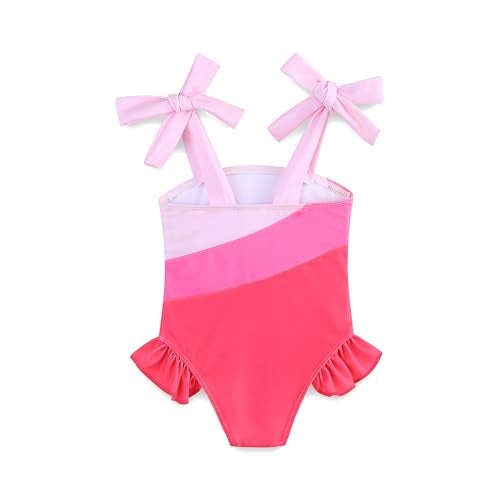 Bibimom Baby Swimsuit Girl Pink Red Cute Infant One-Piece Bathing Suit 3-6M Summer - Image 2