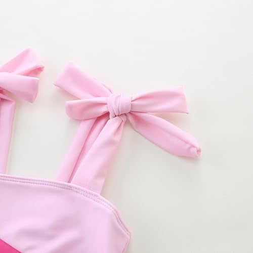 Bibimom Baby Swimsuit Girl Pink Red Cute Infant One-Piece Bathing Suit 3-6M Summer - Image 3